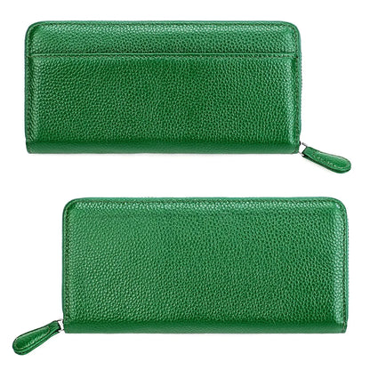 2024 New Long Men's And Women's Organ Card Holder Leather Casual Multi-Pocket Coin Purse RFID Wallet Clutch