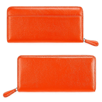 2024 New Long Men's And Women's Organ Card Holder Leather Casual Multi-Pocket Coin Purse RFID Wallet Clutch