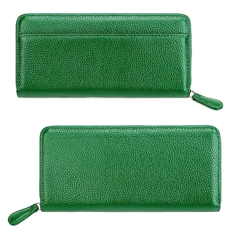 2024 New Long Men's And Women's Organ Card Holder Leather Casual Multi-Pocket Coin Purse RFID Wallet Clutch
