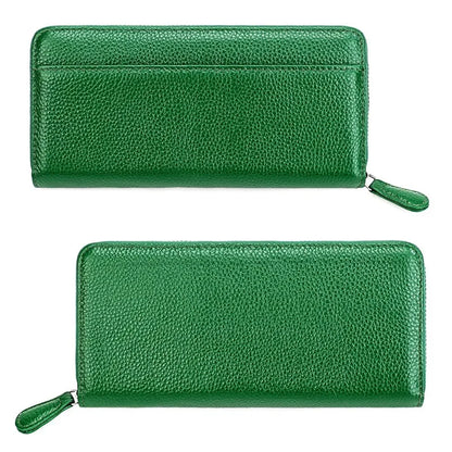 2024 New Long Men's And Women's Organ Card Holder Leather Casual Multi-Pocket Coin Purse RFID Wallet Clutch