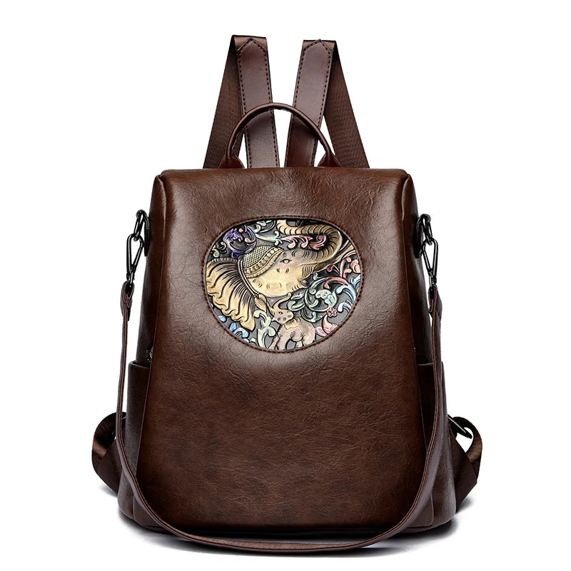 2024 New Luxury Brand Women Anti theft Bag High Quality Large Capacity Girl Backpack Retro Trendy Female Shoulder Bags Sac A Dos