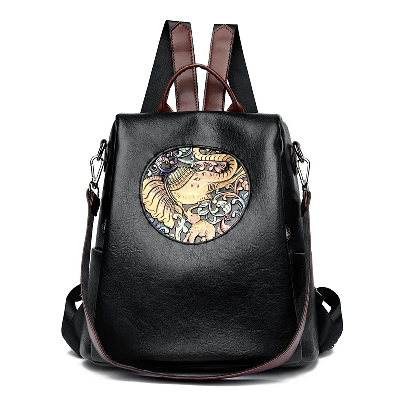 2024 New Luxury Brand Women Anti theft Bag High Quality Large Capacity Girl Backpack Retro Trendy Female Shoulder Bags Sac A Dos