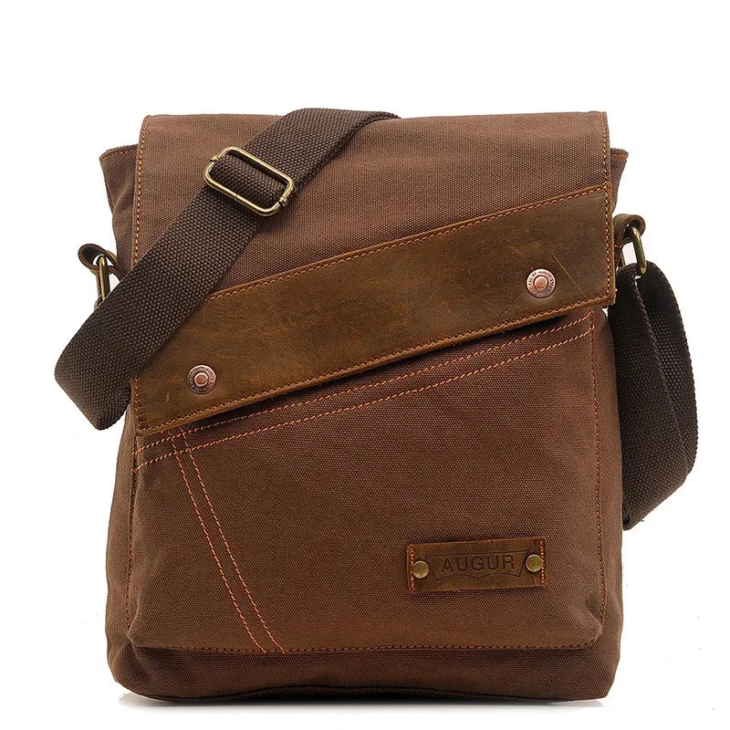 2024 New Men's Canvas Men And Women Vertical Crossbody Shoulder Bag Retro Large Capacity Handbag