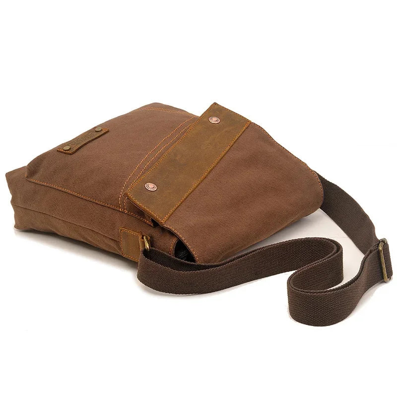 2024 New Men's Canvas Men And Women Vertical Crossbody Shoulder Bag Retro Large Capacity Handbag