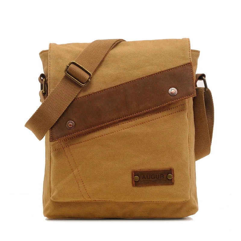 2024 New Men's Canvas Men And Women Vertical Crossbody Shoulder Bag Retro Large Capacity Handbag