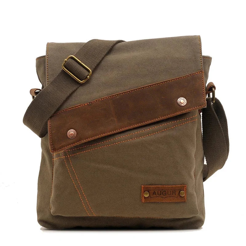 2024 New Men's Canvas Men And Women Vertical Crossbody Shoulder Bag Retro Large Capacity Handbag