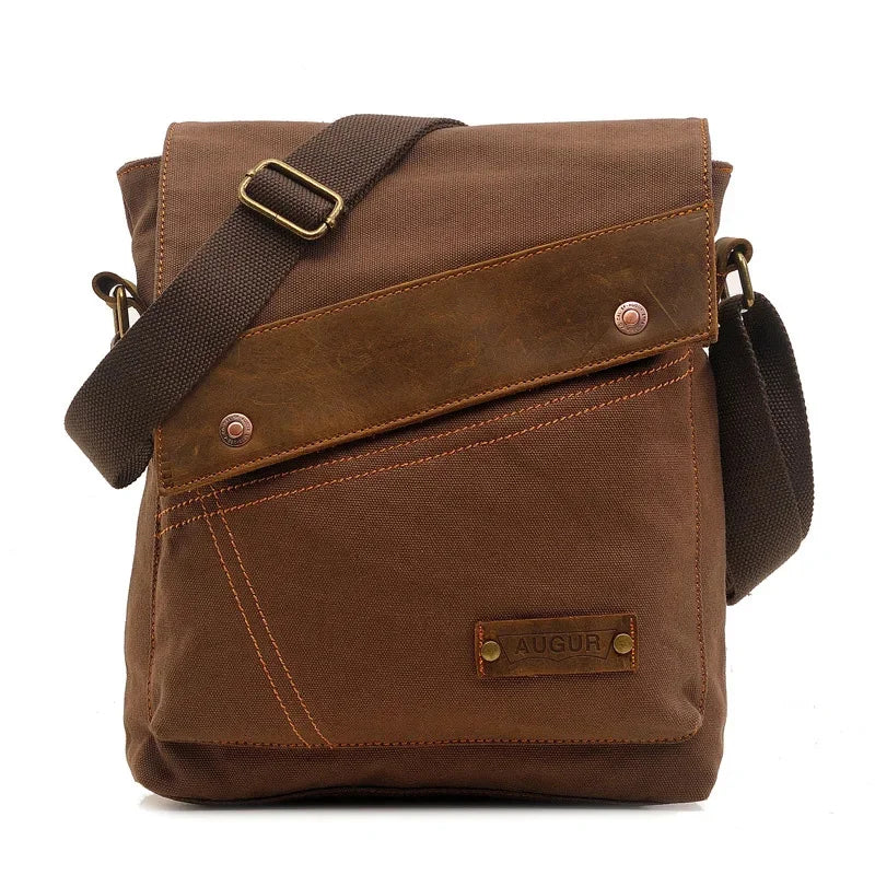 2024 New Men's Canvas Men And Women Vertical Crossbody Shoulder Bag Retro Large Capacity Handbag