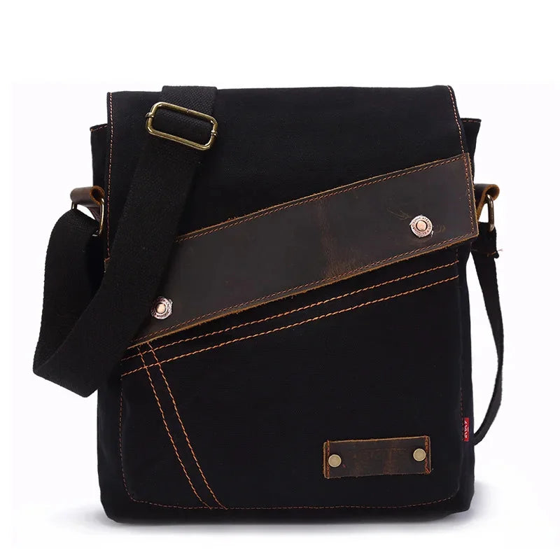 2024 New Men's Canvas Men And Women Vertical Crossbody Shoulder Bag Retro Large Capacity Handbag
