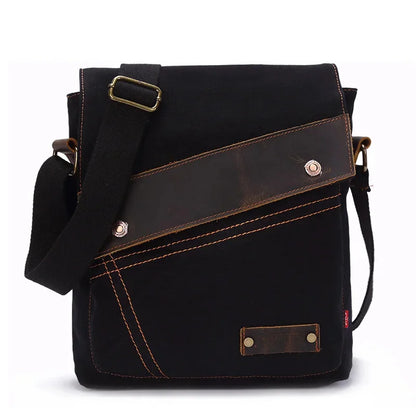 2024 New Men's Canvas Men And Women Vertical Crossbody Shoulder Bag Retro Large Capacity Handbag