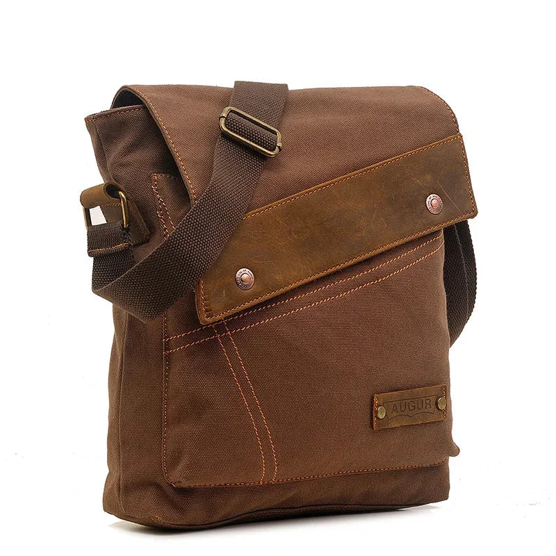 2024 New Men's Canvas Men And Women Vertical Crossbody Shoulder Bag Retro Large Capacity Handbag