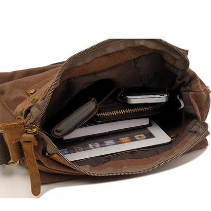 2024 New Men's Canvas Men And Women Vertical Crossbody Shoulder Bag Retro Large Capacity Handbag