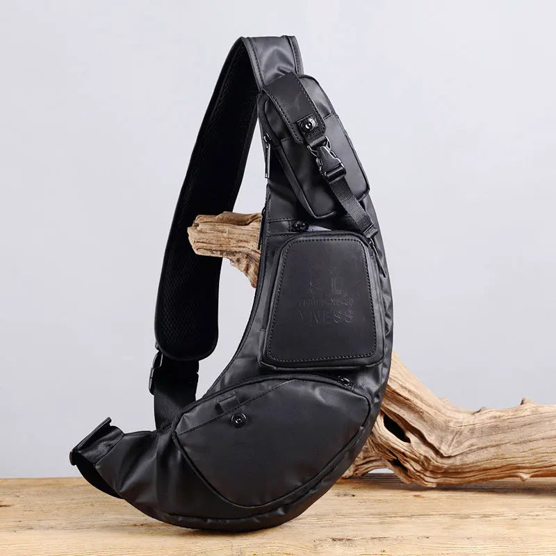2024 New Men's Chest Bag Waterproof Nylon Men's Bag Trendy Casual Right Shoulder Single Shoulder Oblique Straddle Bag