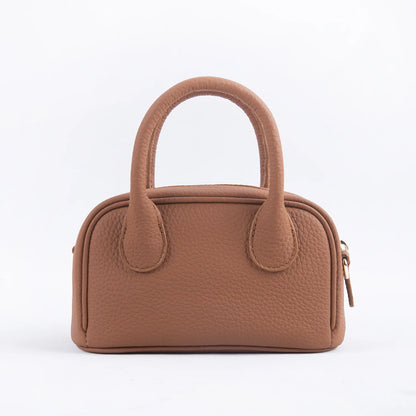 2024 New Mini Handbags Women All-match Minority Cowhide Lichee Pattern Zippers Shoulder Bags Female Commuter Elegant Purses