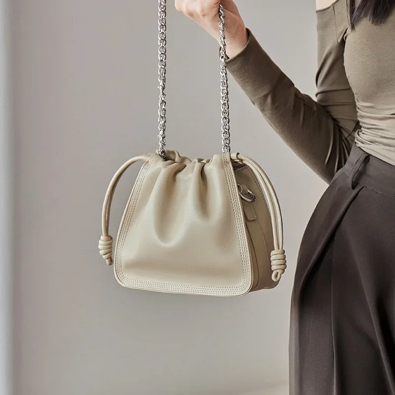 2024 New Minority Folds Cloud Bag High Quality One Shoulder Crossbody Underarm Bag Fashion Elegant Lady Commuter Purses Clutch