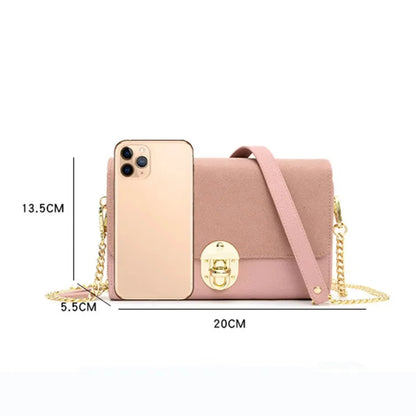 2024 New One-shoulder Messenger PU Trend Texture Retro Diagonal Female Simple Chain All-match Small Square Bag