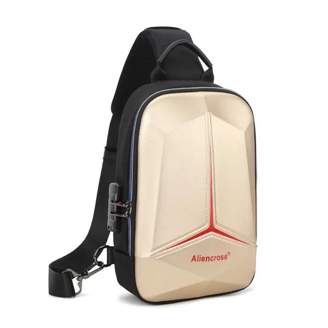 2024 New Polyhedron Men chest With USB charging Shoulder Bag husband Waterproof Password anti-theft crossbody bag Chest Pack