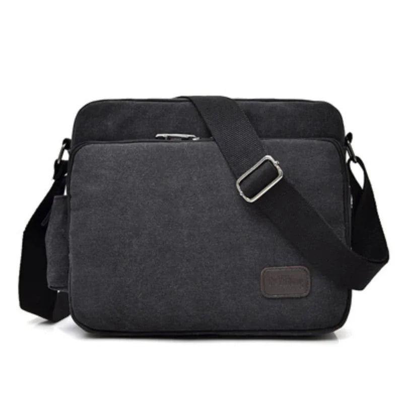 2024 New Retro Canvas Shoulder Men's Casual Korean Version of The Messenger Bag Multi-function Ipad