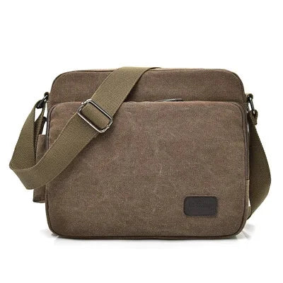 2024 New Retro Canvas Shoulder Men's Casual Korean Version of The Messenger Bag Multi-function Ipad