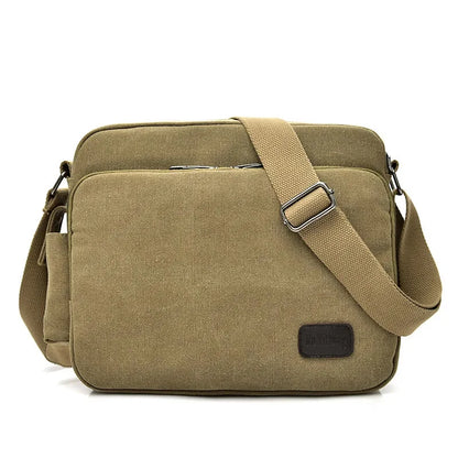 2024 New Retro Canvas Shoulder Men's Casual Korean Version of The Messenger Bag Multi-function Ipad