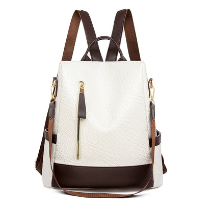 2024 New Retro Women's Backpack Girls' Anti Theft Travel Bag High Quality Large Capacity Backpack Cross Weaving Pattern Wallet