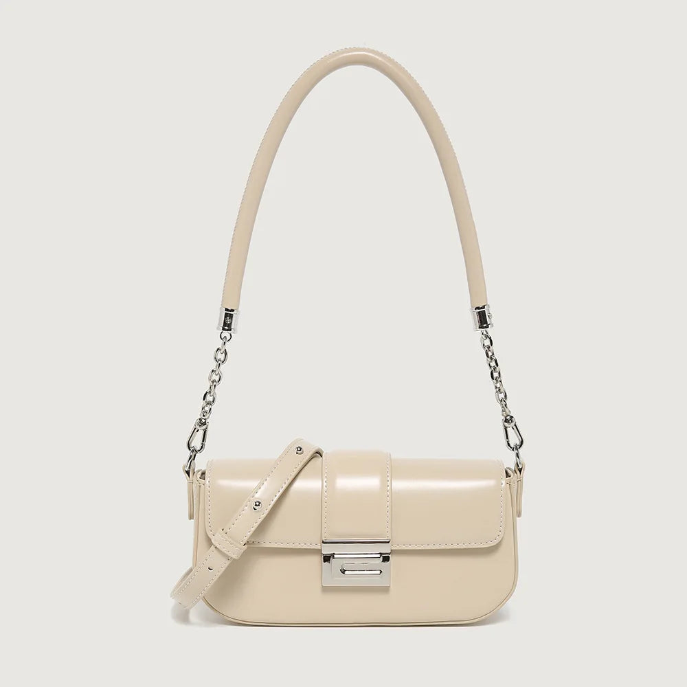 2024 New Simple Elegant Armpit Bag Solid All-match Commuter Chain Small Square Bags Minority Leather Texture Handbags Purses