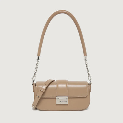 2024 New Simple Elegant Armpit Bag Solid All-match Commuter Chain Small Square Bags Minority Leather Texture Handbags Purses