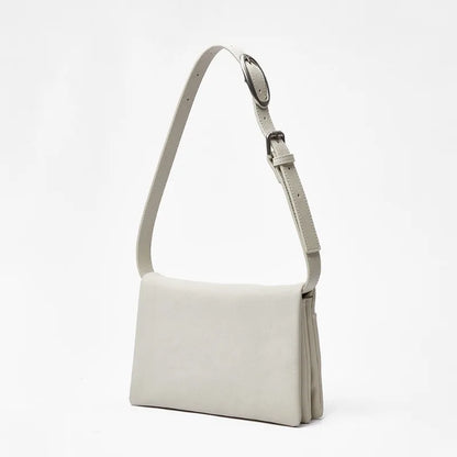 2024 New Simple Fashion Small Square Bag Korean Ins Style Elegant Commuter Geunine Leather Handbags Pure Color All-match Bolsas