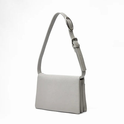2024 New Simple Fashion Small Square Bag Korean Ins Style Elegant Commuter Geunine Leather Handbags Pure Color All-match Bolsas
