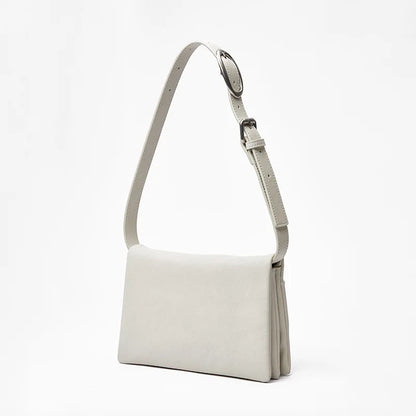 2024 New Simple Fashion Small Square Bag Korean Ins Style Elegant Commuter Geunine Leather Handbags Pure Color All-match Bolsas