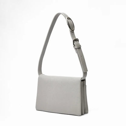 2024 New Simple Fashion Small Square Bag Korean Ins Style Elegant Commuter Geunine Leather Handbags Pure Color All-match Bolsas