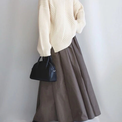 2024 New Simple Lady Boston Bag Lichee Pattern Soft Cowhide Handbag Commuter Casual All-match Versatile Purses Fashion Bolsos