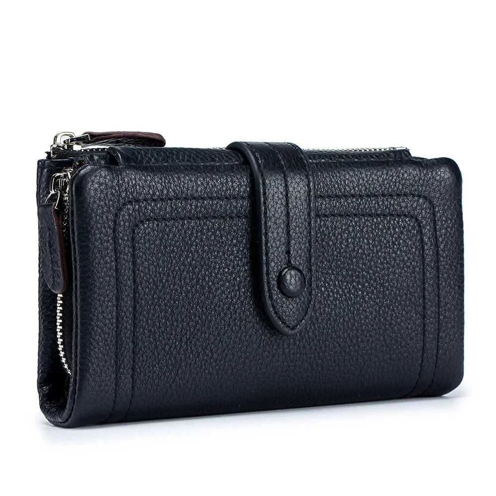 2024 New Soft Senior Sense Short Large Capacity Leather Fashion Folding Small Purse Multi-card Card Bag
