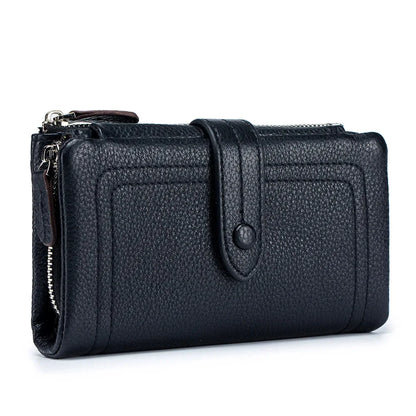 2024 New Soft Senior Sense Short Large Capacity Leather Fashion Folding Small Purse Multi-card Card Bag