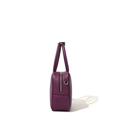2024 New Solid Simple Small Square Bag Simple All-match High Quality Cowhide Handbags Large Capacity Zipper Commuter Purses