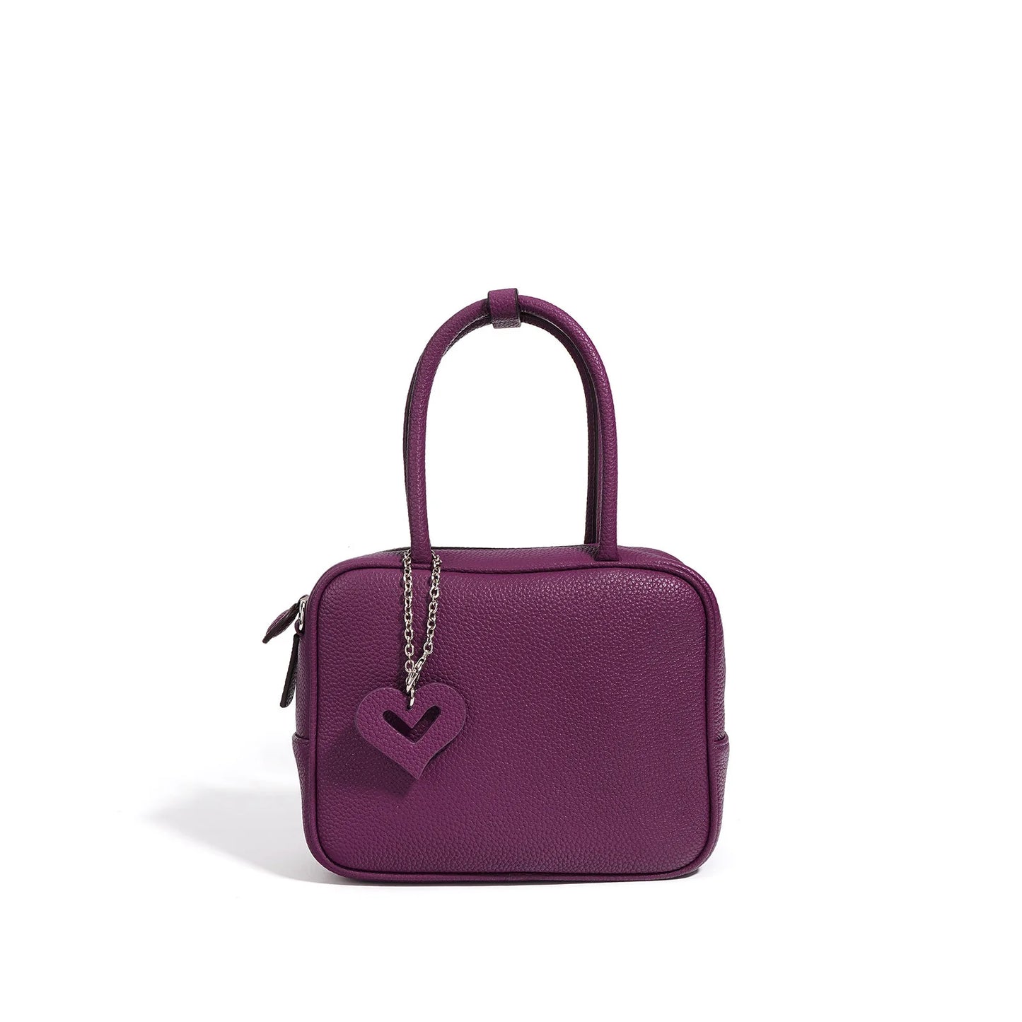 2024 New Solid Simple Small Square Bag Simple All-match High Quality Cowhide Handbags Large Capacity Zipper Commuter Purses