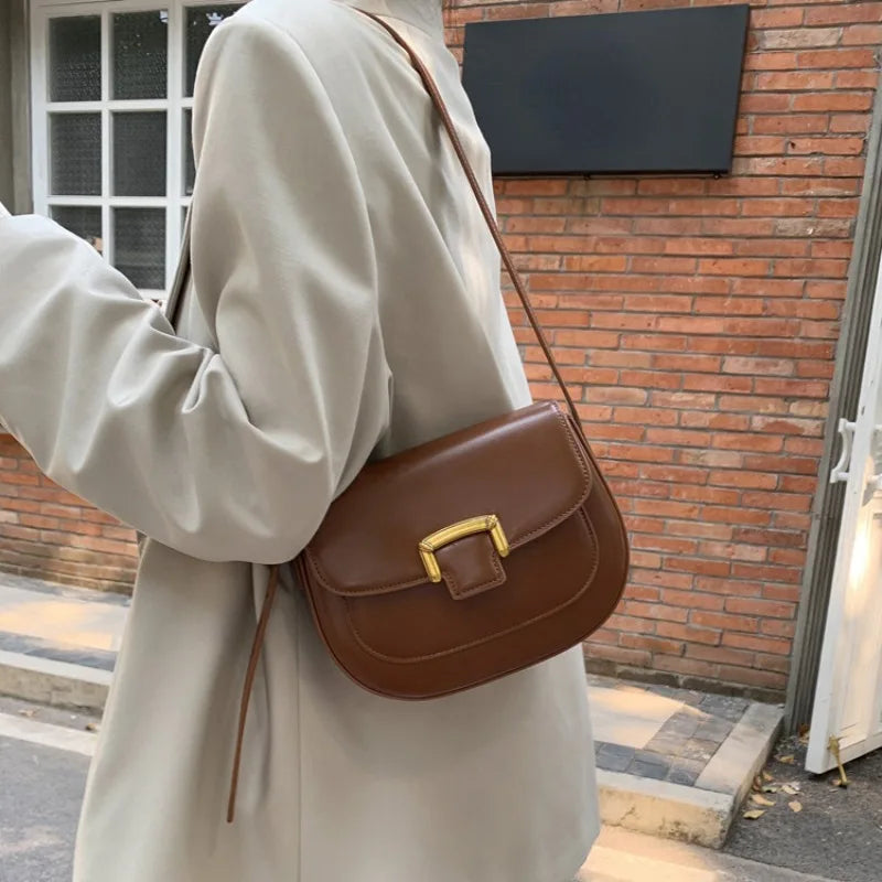 2024 New Spring Summer All-match Crossbody Bag Elegant Commuter Solid Underarm Handbags Korean Niche Leisure Light Luxury Bolsas