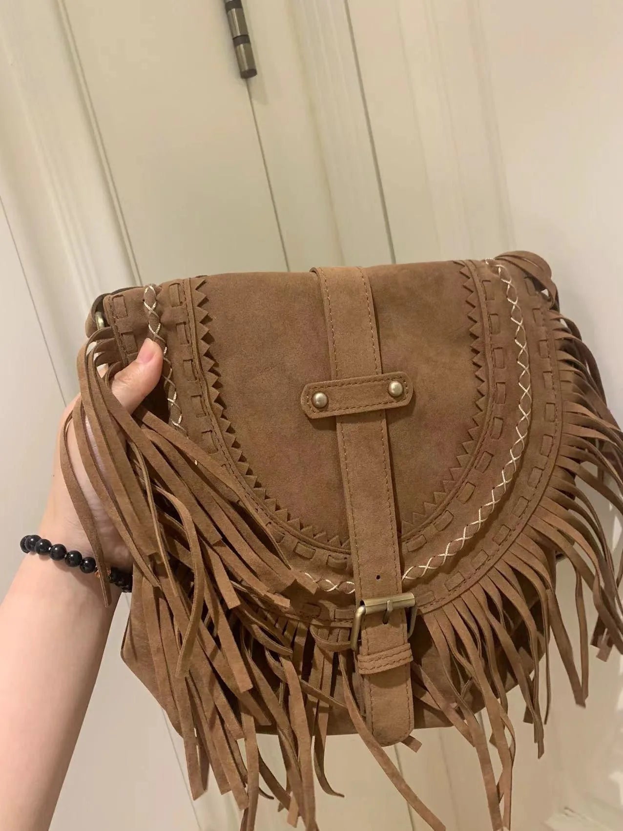 2024 New Tassel Crossbody Bag Women's Retro Saddle Bag Trend Small Shoulder Bag For Women