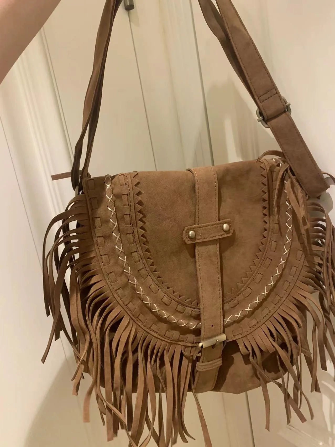 2024 New Tassel Crossbody Bag Women's Retro Saddle Bag Trend Small Shoulder Bag For Women