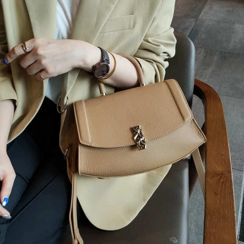 2024 New Trend Light Luxury Ladies Leather Bag Commuter All-match Crossbody Handbags Large Capacity Versatile Purse Bolsos