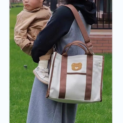 2024 New Trend Multi functional Women Handbag Lightweight Large Capacity Embroidery Canvas Shoulder Bag