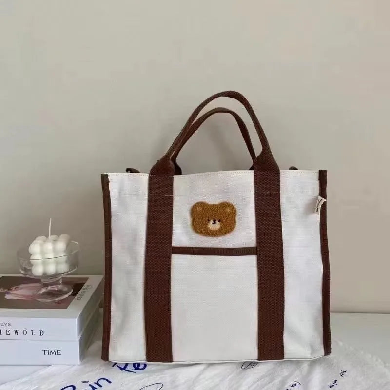 2024 New Trend Multi functional Women Handbag Lightweight Large Capacity Embroidery Canvas Shoulder Bag