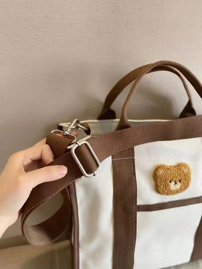 2024 New Trend Multi functional Women Handbag Lightweight Large Capacity Embroidery Canvas Shoulder Bag