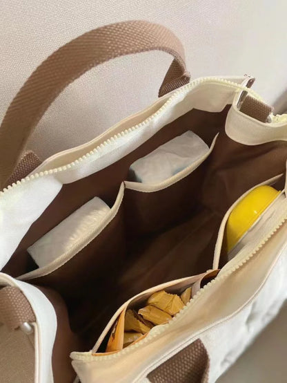 2024 New Trend Multi functional Women Handbag Lightweight Large Capacity Embroidery Canvas Shoulder Bag