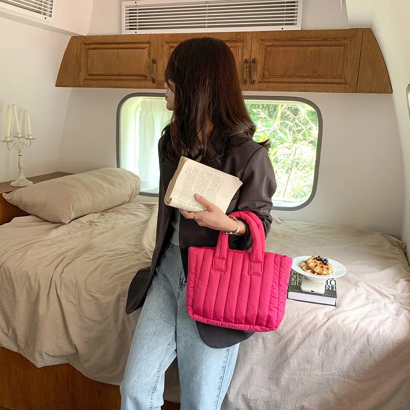 2024 New Trendy Handbag, High end, Fashionable, Large Capacity, Lightweight Down Bag 5 colors