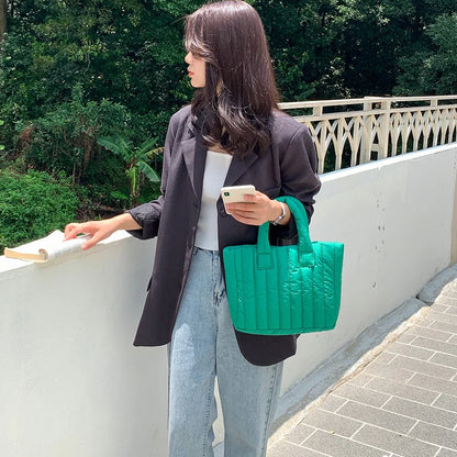 2024 New Trendy Handbag, High end, Fashionable, Large Capacity, Lightweight Down Bag 5 colors