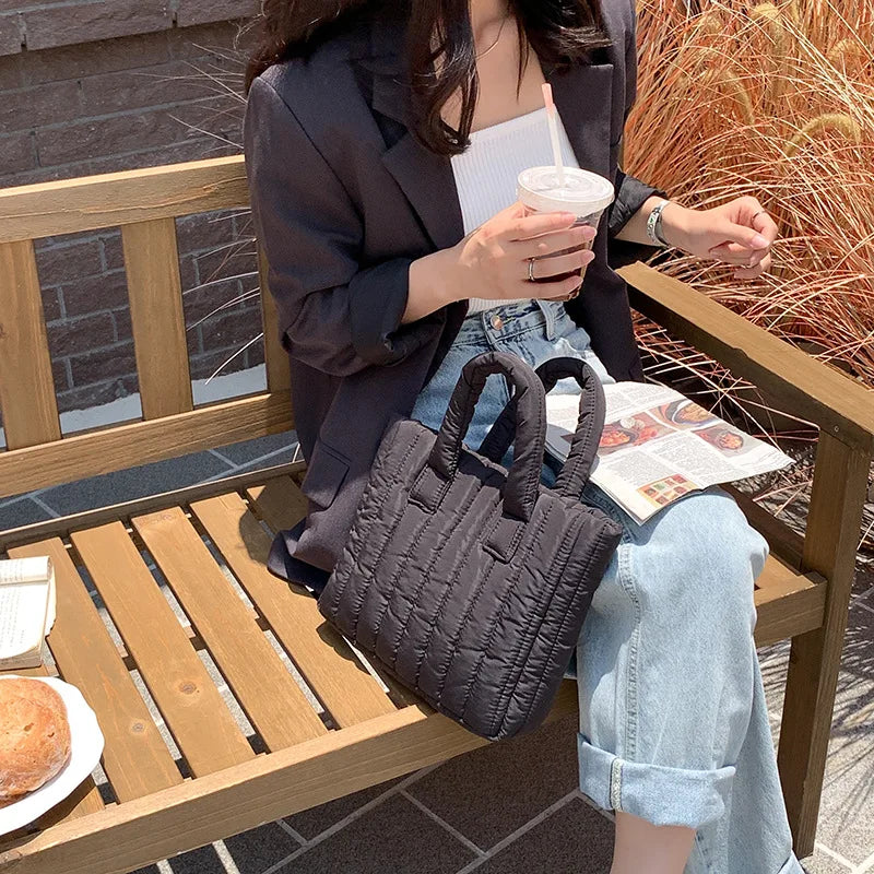 2024 New Trendy Handbag, High end, Fashionable, Large Capacity, Lightweight Down Bag 5 colors