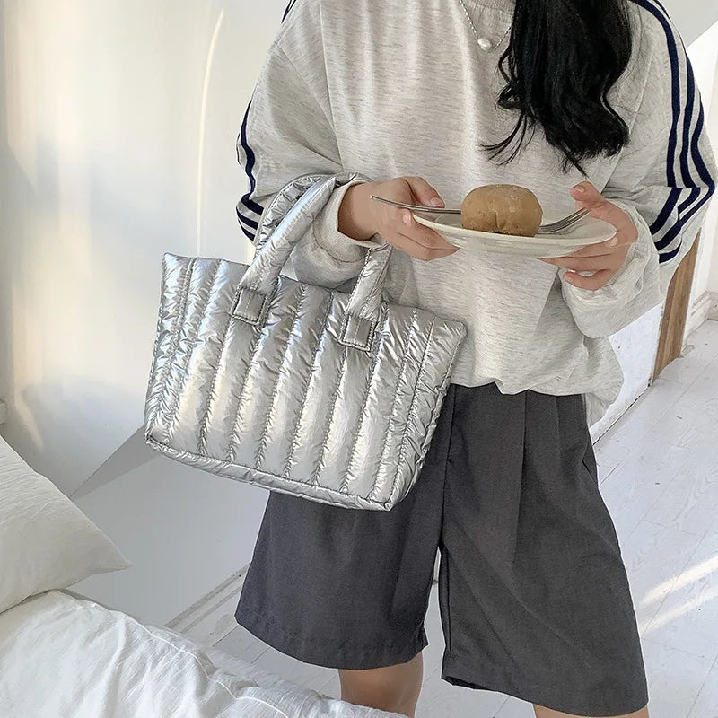 2024 New Trendy Handbag, High end, Fashionable, Large Capacity, Lightweight Down Bag 5 colors