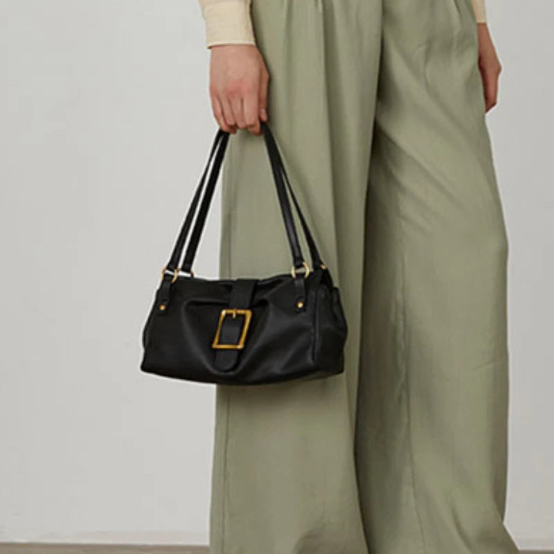 2024 New Underarm Shoulder Bags For Women Gashion Elegant Cowhide Handbags Commuter All-match Purses Clutch Female Bolsas