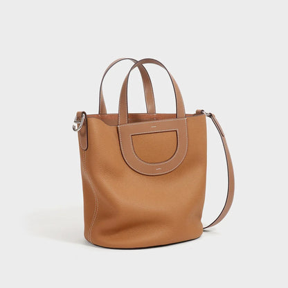 2024 New Vegetable Basket Bag First Layer Cowhide Large Capacity Portable Bucket Bag Women's Bag Designer Bags Luxury