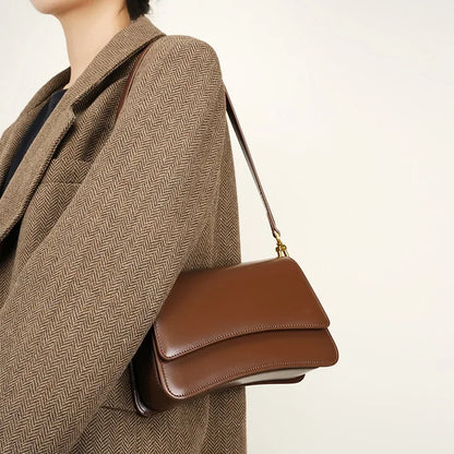 2024 New Versatile One Shoulder Crossbody Cowhide Small and Popular Dharma Stick Bag High end Underarm Women's Bag